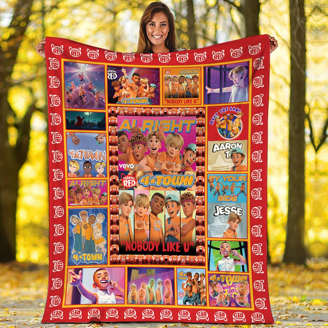 4 Town Turning Red Fleece Blanket Turning Red Fleece Blanket Etsy