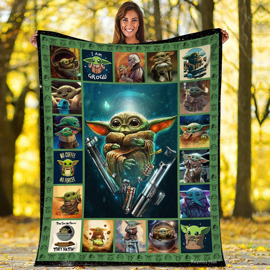 The Mandalorian Baby Yoda Blanket Bedroom Decor Mandalorian Etsy