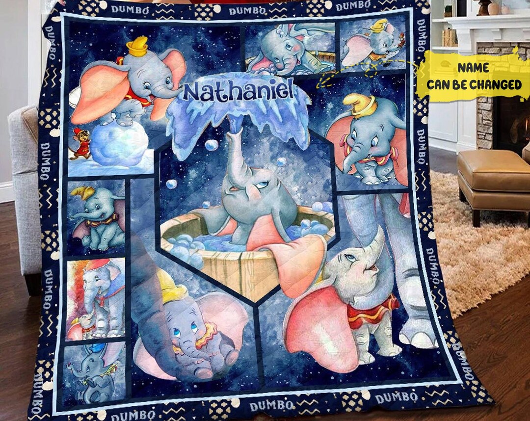Personalized Dumbo Quilt Fleece Blanket Disneyland Dumbo Etsy