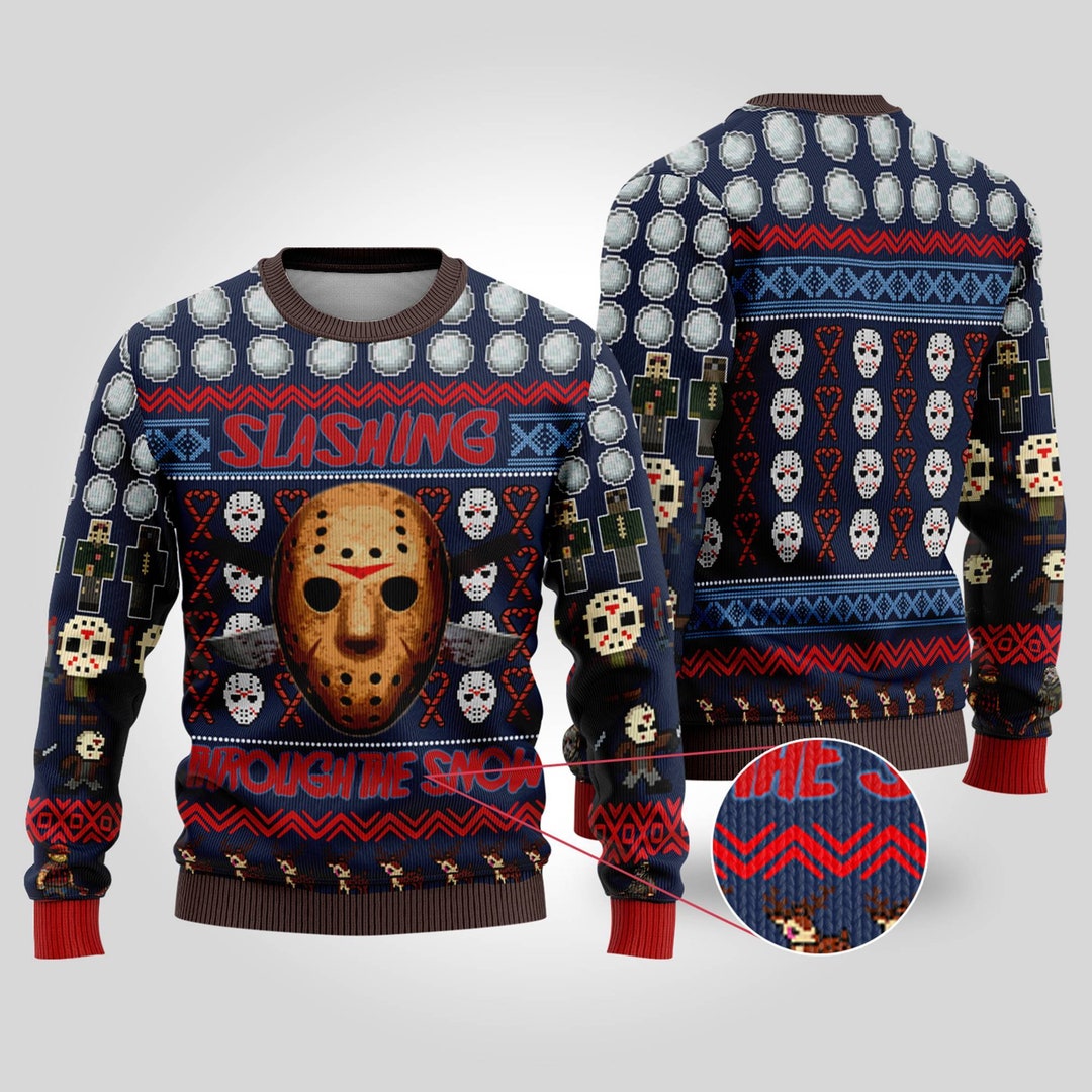 Jason Voorhees Ugly Sweater Friday the 13th Ugly Sweater Etsy
