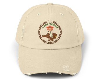 Sobriety gift, A New Freedom Cap, Casual Recovery Hat, Vintage Style Sober Cap, Gift for sobriety lovers, Unisex Adjustable Baseball Cap