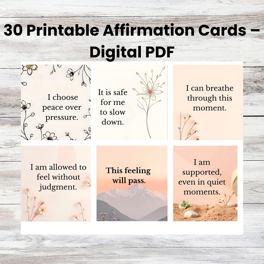 Printable Self Love Affirmation Cards | 30 Digital Daily Affirmations ...