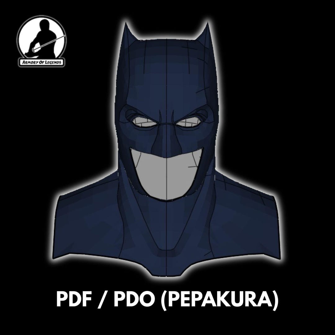 Batfleck Cowl2023 (PEPAKURA FOAM PATTERNS) Cosplay - Etsy