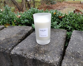 Vanilla Bean Scented Natural Soy Wax Candle in a Vintage Container 8 oz.