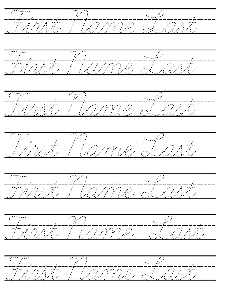 Custom Name Cursive Tracing Sheets for All Ages, Learn to Sign Name