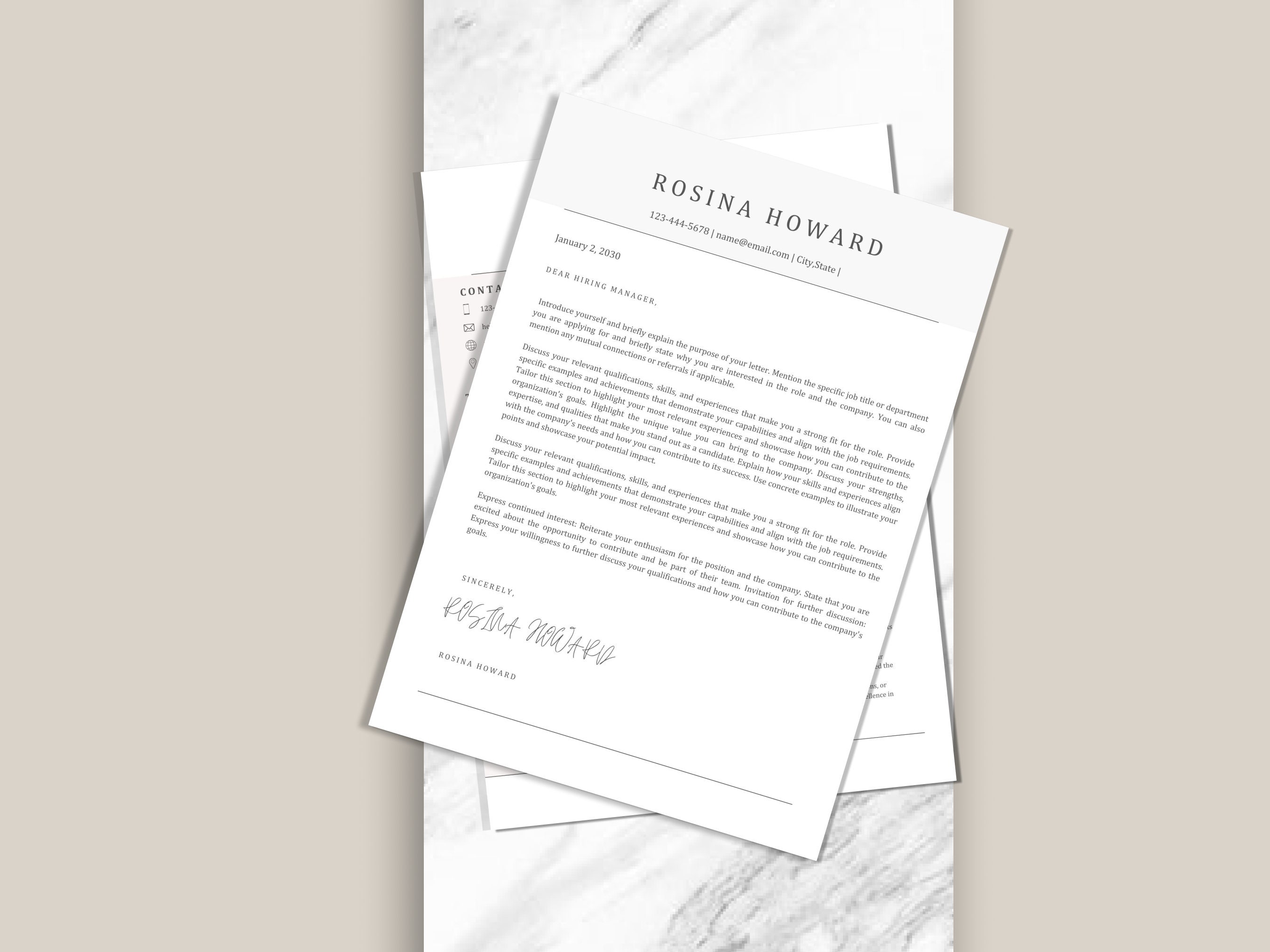 ATS Friendly Resume Template, Cover Letter and Reference, Clean ...
