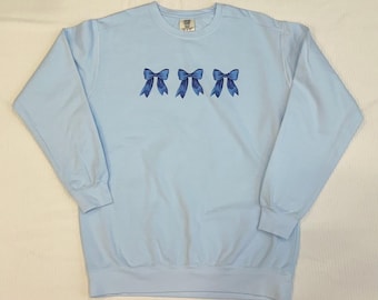 Blue Coquette Bow Sweatshirt