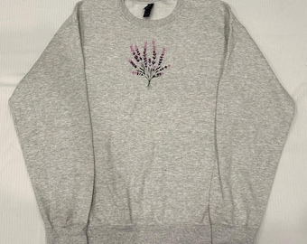 Embroidered Lavender Bouquet Sweatshirt