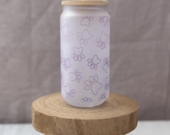 Paw Print Glass Tumbler