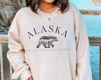 Alaska Sweatshirt Alaska Gift Alaskan Cruise Sweatshirt Alaska Cruise Gift Alaska Bear Pullover Anchorage AK Sweater Juneau Alaska Crewneck