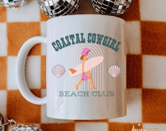 Coastal Cowgirl Coffee Mug, Cowgirl Aesthetic Mug, Cowgirl Bachelorette Gift, Bachelorette Party Favor Mug, Beach Vacation Mug, Beach Lover