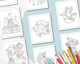 Prinsessenkleurboek voor kinderen: 30 afdrukbare pagina's (pdf)