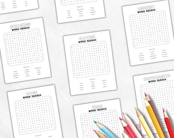 Kids Word Search Puzzle Bundle: Volume 2, 20 Printable Games (Instant Download)