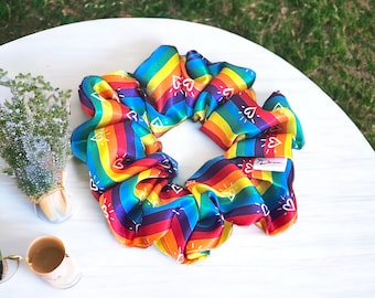 Rainbow Pride Scrunchie: Silky LGBT Hair Accessory