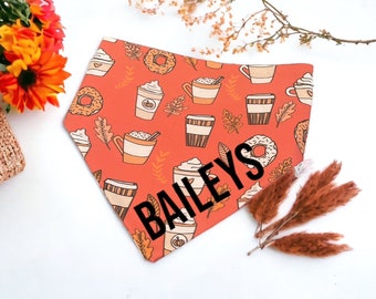 Over The Collar Fall Autumn Dog Bandana, Customizable Dog Gift, Custom Dog Bandana, Over The Collar Pet Dog Neck Wear Cat Bandana