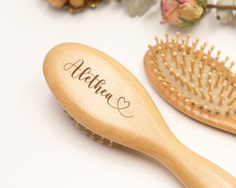 Custom Baby Shower Gifts,Engraved Wooden Baby Hair Brush,Custom Name Baby Brush,Baby Shower Gift Girls,Gifts for Newborn,Birthday Gifts