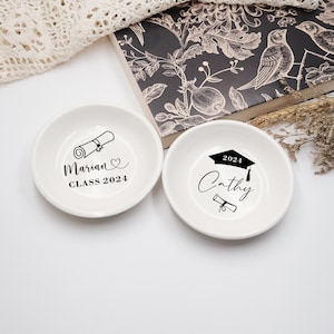 Personalized Graduation Ring Dish,Graduation Jewelry Dish,Ring Holder for Students,Class of 2025,Masters Degree Gift,Graduation Gifts
