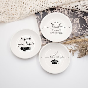 Graduation Gifts,Custom Graduation Ring Dish,Graduation Jewelry Dish,Ring Holder for Students,Class of 2024,Masters Degree Gift,Trinket Dish