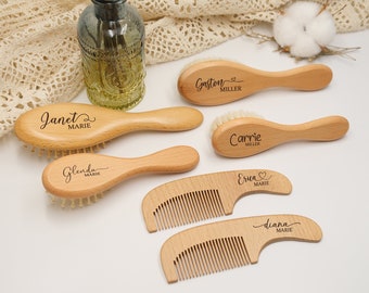 Custom Baby Gift Girls| Personalized Wooden Baby Hair Brush | Custom Baby Brush | Baby Shower Gift Girls | Baby Keepsake Gift | Newborn Gift