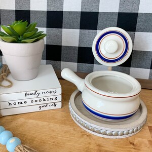 Vintage Pot with Lid Hand Painted made in Taiwan