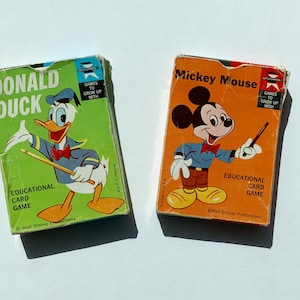 Vintage Educational Disney Cards Games Pack of (2) Mickey Mouse and Donald Duck ED-U-CARDS