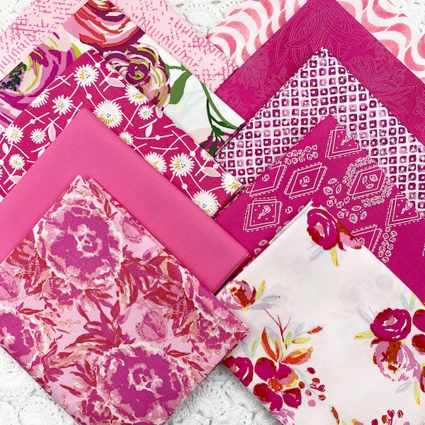 Color Master 10 Fat Quarter Bundle Fabric Art Gallery Life is Pink Edition 100% Premium Cotton Fabric Bundle Quilting Fat Quarter Fabric