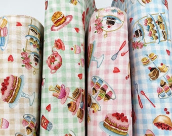 Afternoon Tea Fabric 100% Cotton Baked with Love Fabric by Yard Dinning Cotton Fabric Michael Miller Cupcakes Fabrics Collection Kitchen