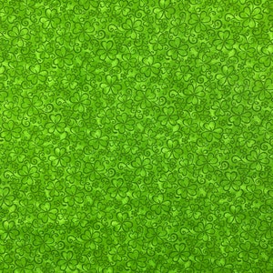 St. Patrick's Plaid Fabric Shamrocks on Green 100 percent Cotton Fabric Gingham Clover on White Fabric Cotton by Yard Green Lucky Pup Paw