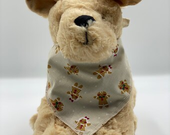 Christmas Dog Bandana Gingernread Tan Christmas Bandana Dogs