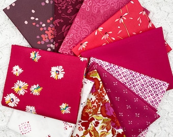 Color Master 10 Half Yards Bundle Fabric Art Gallery Pomegranate Tart Edition 100% Premium Cotton Fabric Bundle Quilting Half Yards Fabric