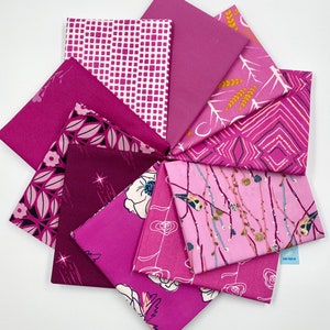 Color Master 10 Fat Quarters Bundle Fabric Art Gallery Vibrant Violet Edition 100% Premium Cotton Fabric Bundle Quilting Fat Quarter Fabric