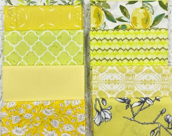 Color Master 10 Fat Quarter Bundle Fabric Art Gallery Lemon Green Edition 100% Premium Cotton Fabric Bundle Quilting Fat Quarter Fabric