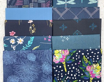 Color Master 10 Half Yards Bundle Fabric Art Gallery Midnight Ocean Edition 100% Premium Cotton Fabric Bundle Quilting Half Yards Fabric