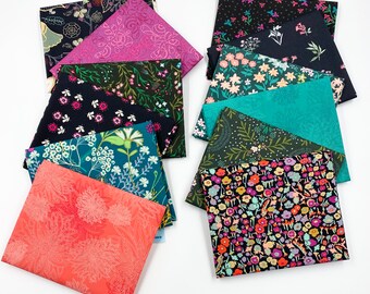 Bundle Up 12 Fat Quarters Bundle Fabric Art Gallery Nightbloom Edition 100% Premium Cotton Fabric Bundle Quilting Bundle Fat Quarter Fabric