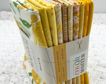 Color Master 10 Half Yards Bundle Fabric Art Gallery Gold Leaf Edition 100% Premium Cotton Fabric Bundle Quilting Half Yard Quilt Fabric