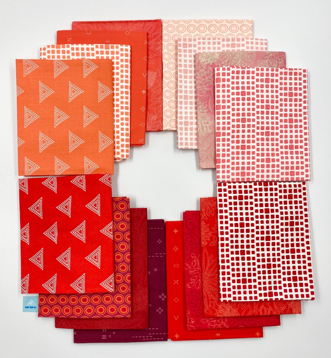 Color Master 16 Fat Quarters Bundle Fabric Art Gallery Cranberry