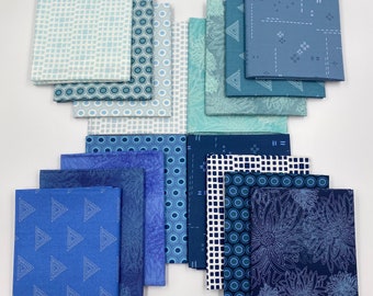 Color Master 16 Fat Quarters Bundle Fabric Art Gallery Calm Ocean Edition 100% Premium Cotton Fabric Bundle Quilting Fat Quarters Fabric