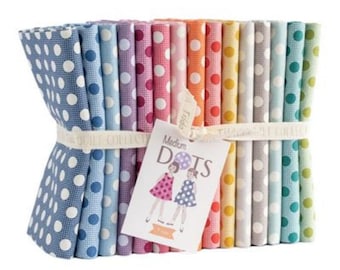 Tilda- Medium Dots FQB 15 Fat Quarters Bundle Fabric TIL300014 Edition 100% Premium Cotton Fabric Bundle Quilting Bundle Fat Quarter Fabric