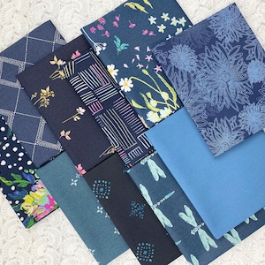 Color Master 10 Fat Quarter Bundle Fabric Art Gallery Midnight Ocean Edition 100% Premium Cotton Fabric Bundle Quilting Fat Quarter Fabric