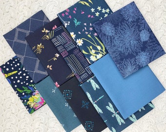 Color Master 10 Fat Quarter Bundle Fabric Art Gallery Midnight Ocean Edition 100% Premium Cotton Fabric Bundle Quilting Fat Quarter Fabric