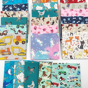 Animal Themed Fat Quarters Bundle Variety 100% Premium Cotton Fabric Bundle Quilting Fat Quarters Fabric Curated Fabric Cotton Bundle No.4