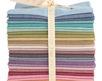 Tilda Chambray FQB 28 Fat Quarters Bundle Fabric TIL300194 Edition 100% Premium Cotton Fabric Bundle Quilt Rustic Bundle Fat Quarter Fabric