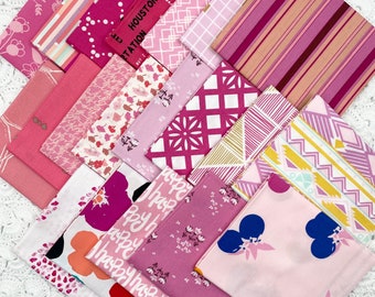 20 Fat Quarters Bundle Fabric Art Gallery Berry Pink Edition 100% Premium Cotton Fabric Bundle Quilting Fat Quarters Quilt Fabric Cotton