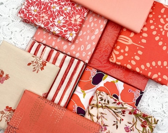 Color Master 10 Half Yards Bundle Fabric Art Gallery Coraline Edition 100% Premium Cotton Fabric Bundle Quilting Half Yard Pink Beige Fabric