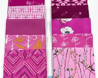 Color Master 10 Half Yards Bundle Fabric Art Gallery Vibrant Violet Edition 100% Premium Cotton Fabric Bundle Quilting Half Yard Fabric