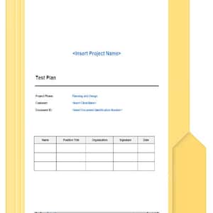 Test Plan Template