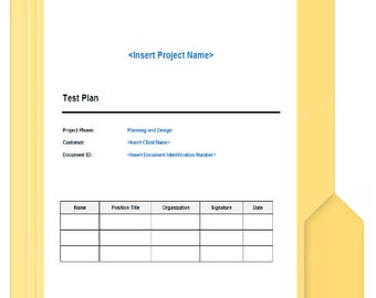 Test Plan Template