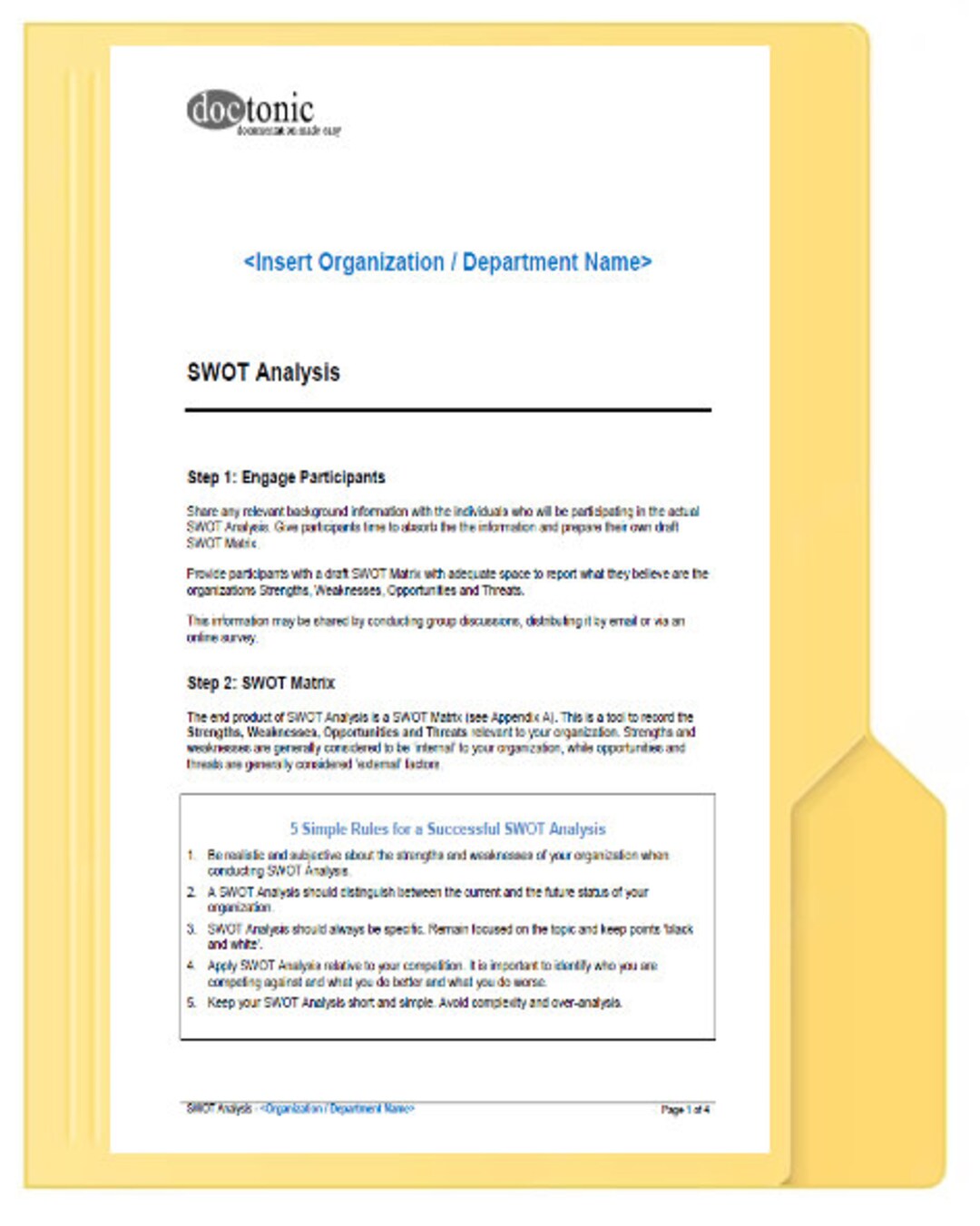 SWOT Analysis Template (and Sample) - Etsy