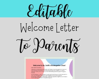 Editable Back to School Welcome Letter to Parents-Teacher Resources-Teacher Organization-First Day of School-Back to School-Instant Download