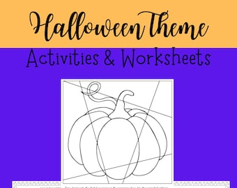 Halloween Theme Activities and Worksheets-Math-Creative Writing-Phonics-Art-Fall Theme Worksheets-PreK to 2nd Grade-Teacher Resource-Digital
